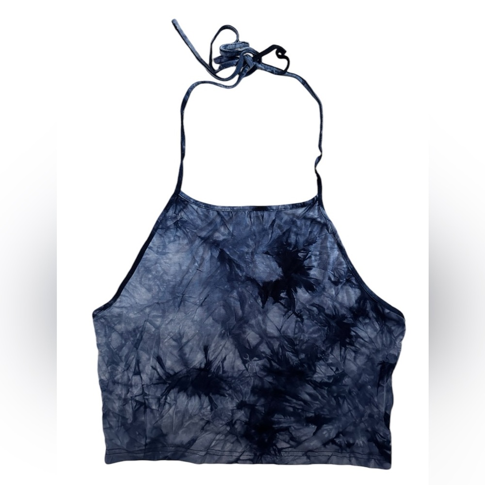 Tie Dye Halter Crop Top-Tie Neck-SIZE MEDIUM/LARGE